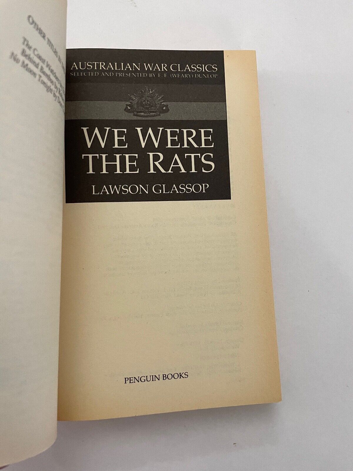 We Were the Rats (Australian War Classics) by Lawson Glassop