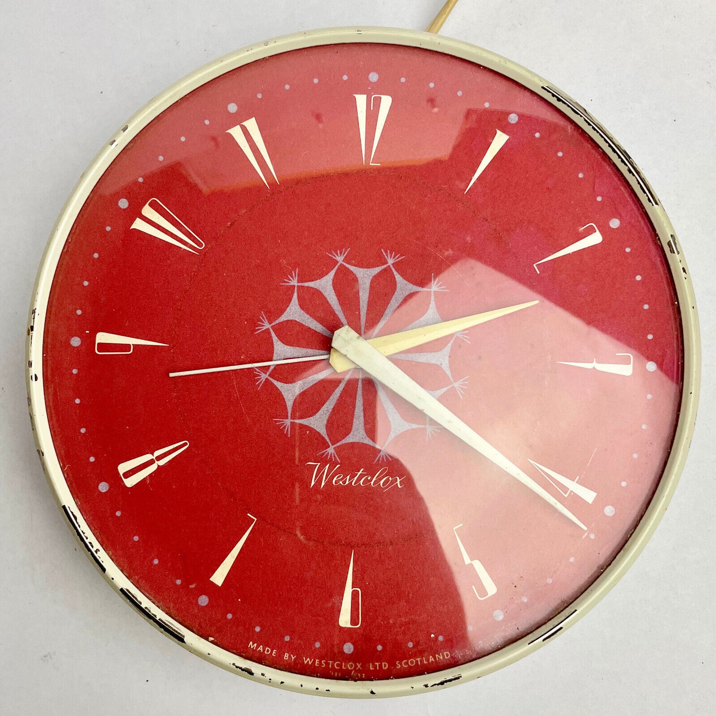 Retro Red Westclox Clock 1950s