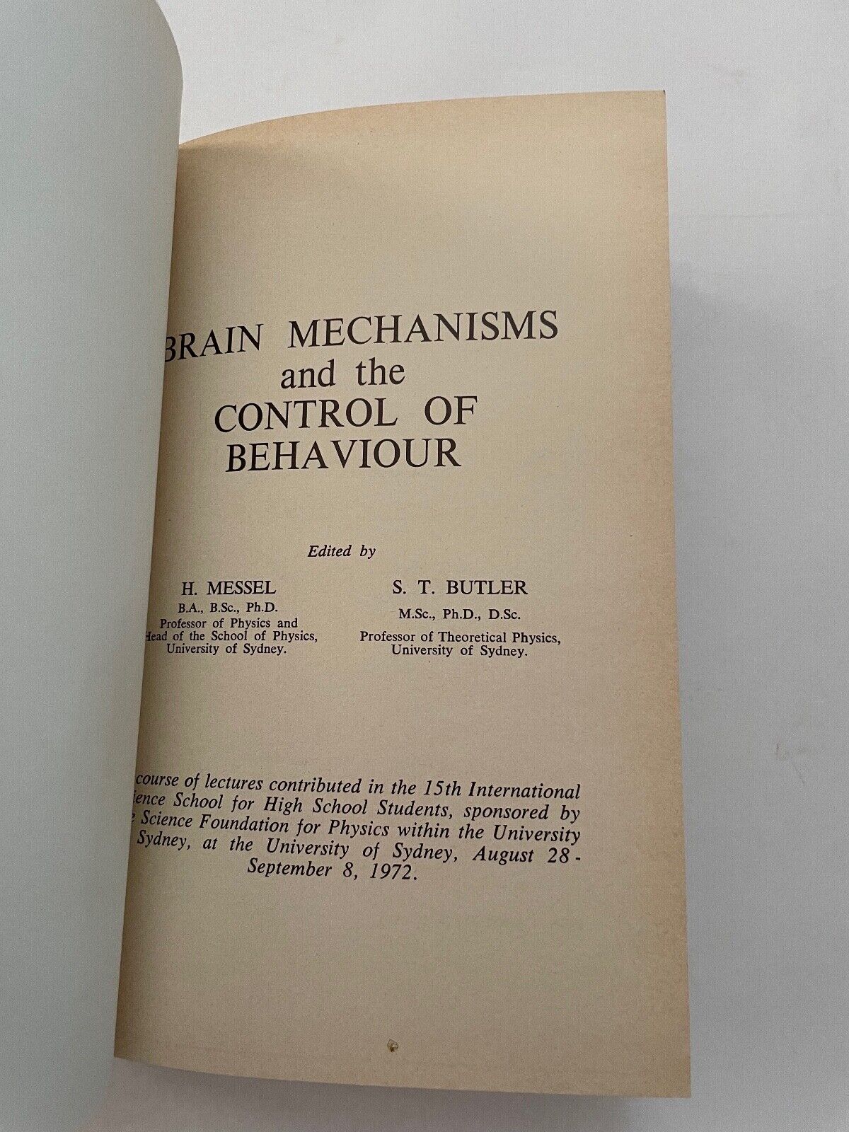 Brain Mechanisms and the Control of Behaviour