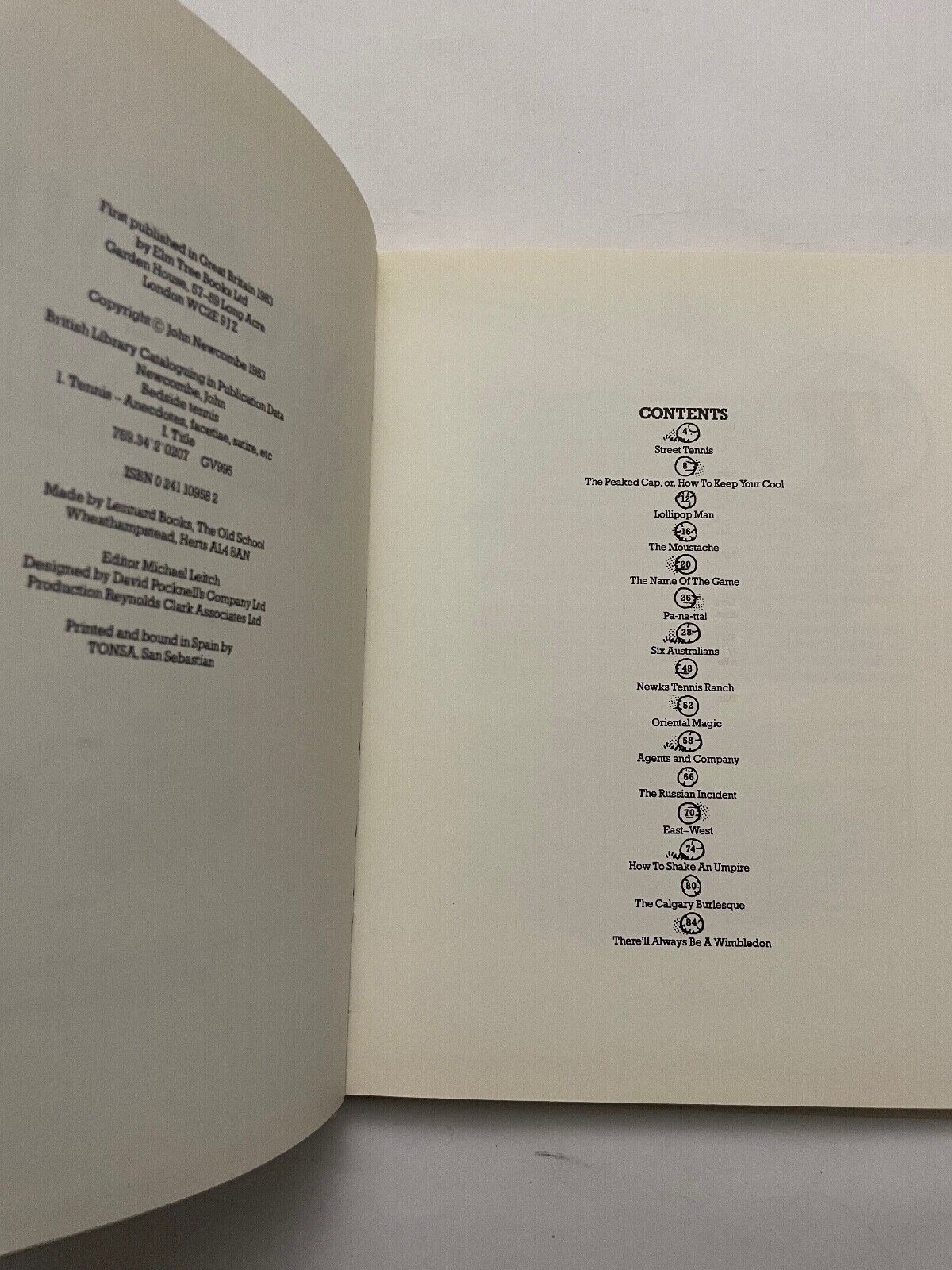 Bedside Tennis by Newcombe, John (Hardcover, 1983)