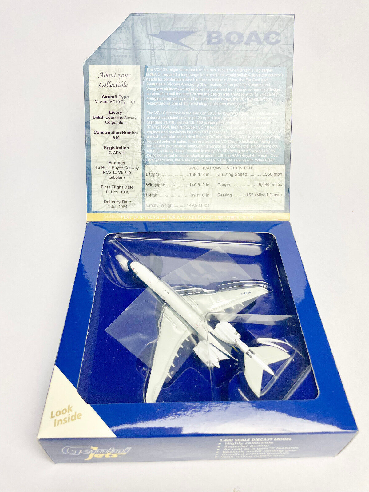 BOAC Vickers Standard VC10 G-ARVH Gemini 1:400