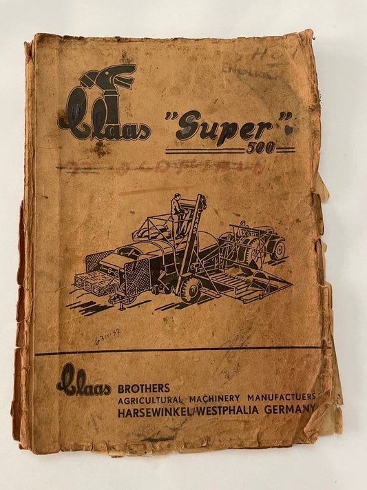 Claas Tractor Super 500 Manual