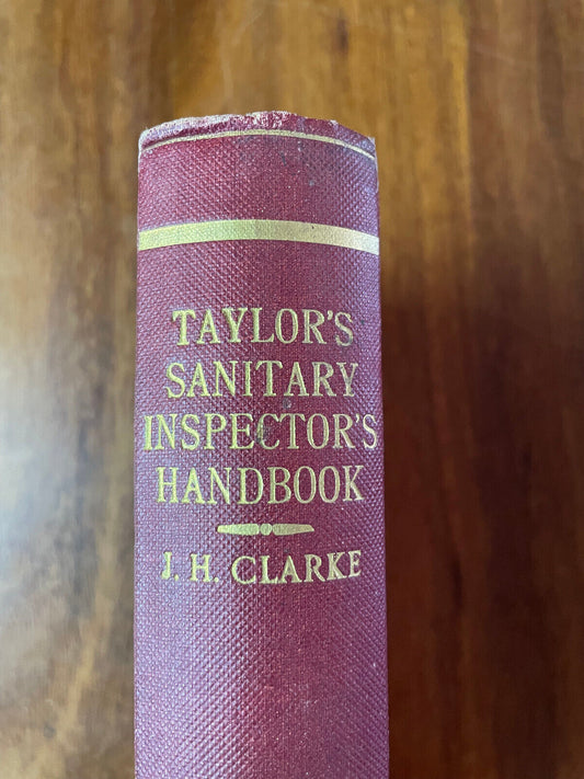 Antique Sanitary Inspectors Handbook Taylor third edition Lewis London 1901 book