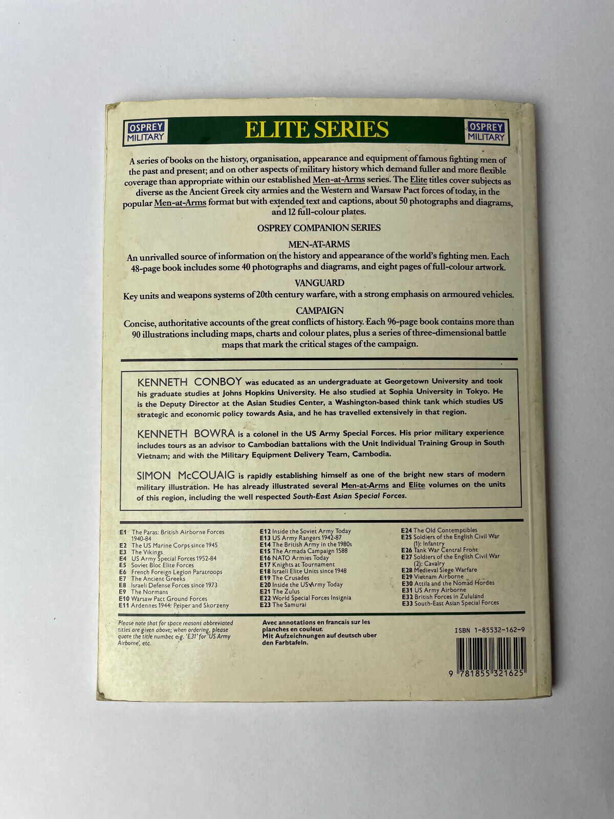 The NVA and Viet Cong Osprey Elite Book #38 Ken Conboy; Ken Bowra 1991