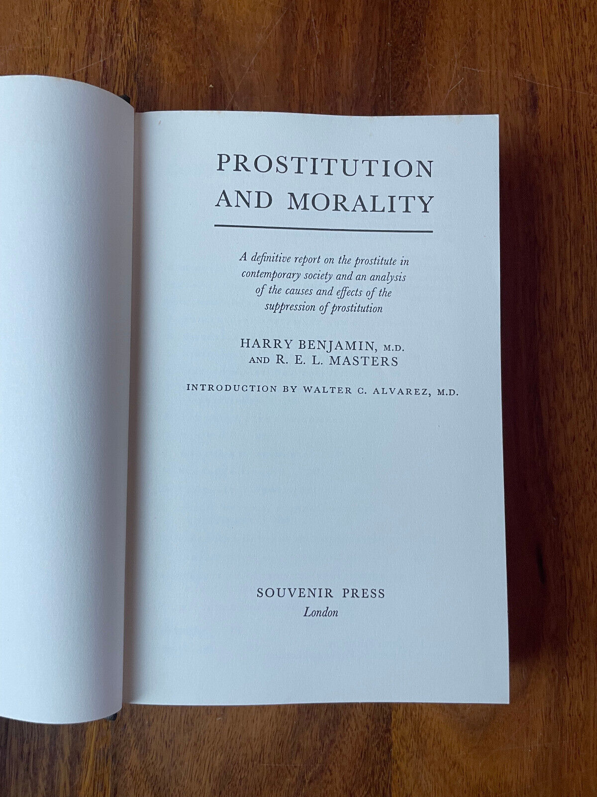 Prostitution and Morality by Harry Benjamin & R. E. L. Masters 1964 Sexology
