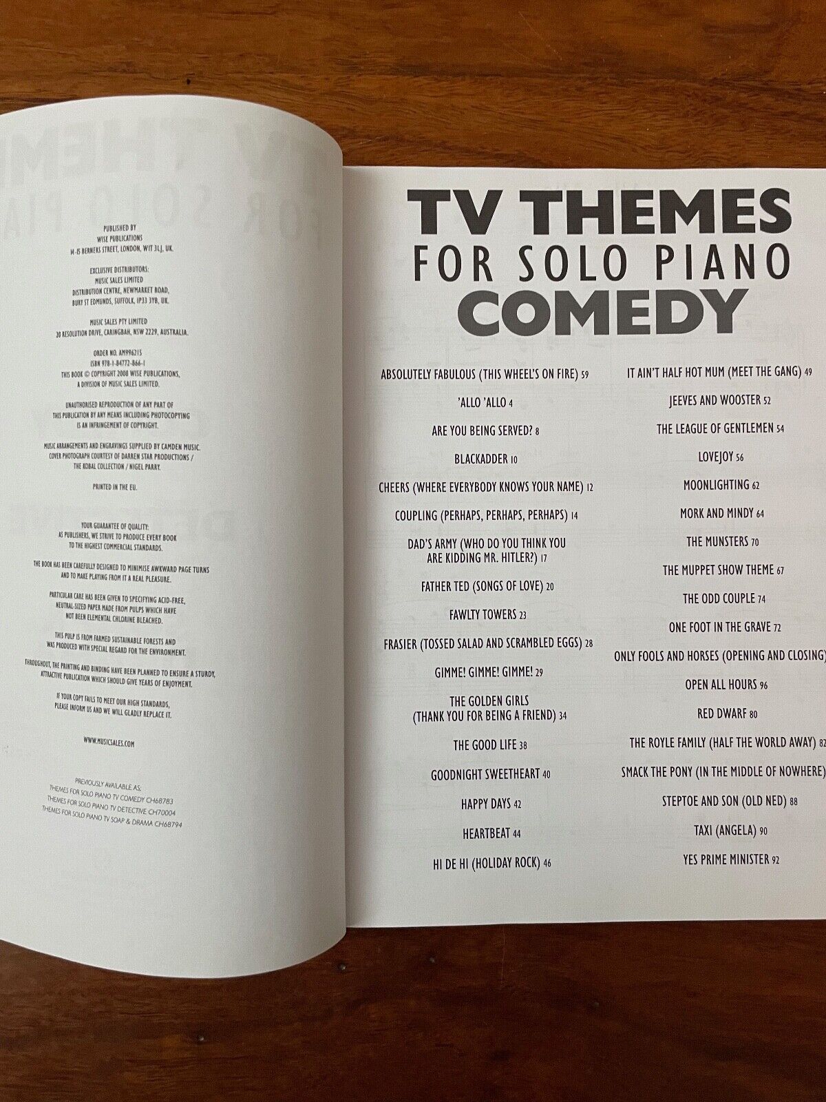 TV Themes for Solo Piano by Music Sales Ltd