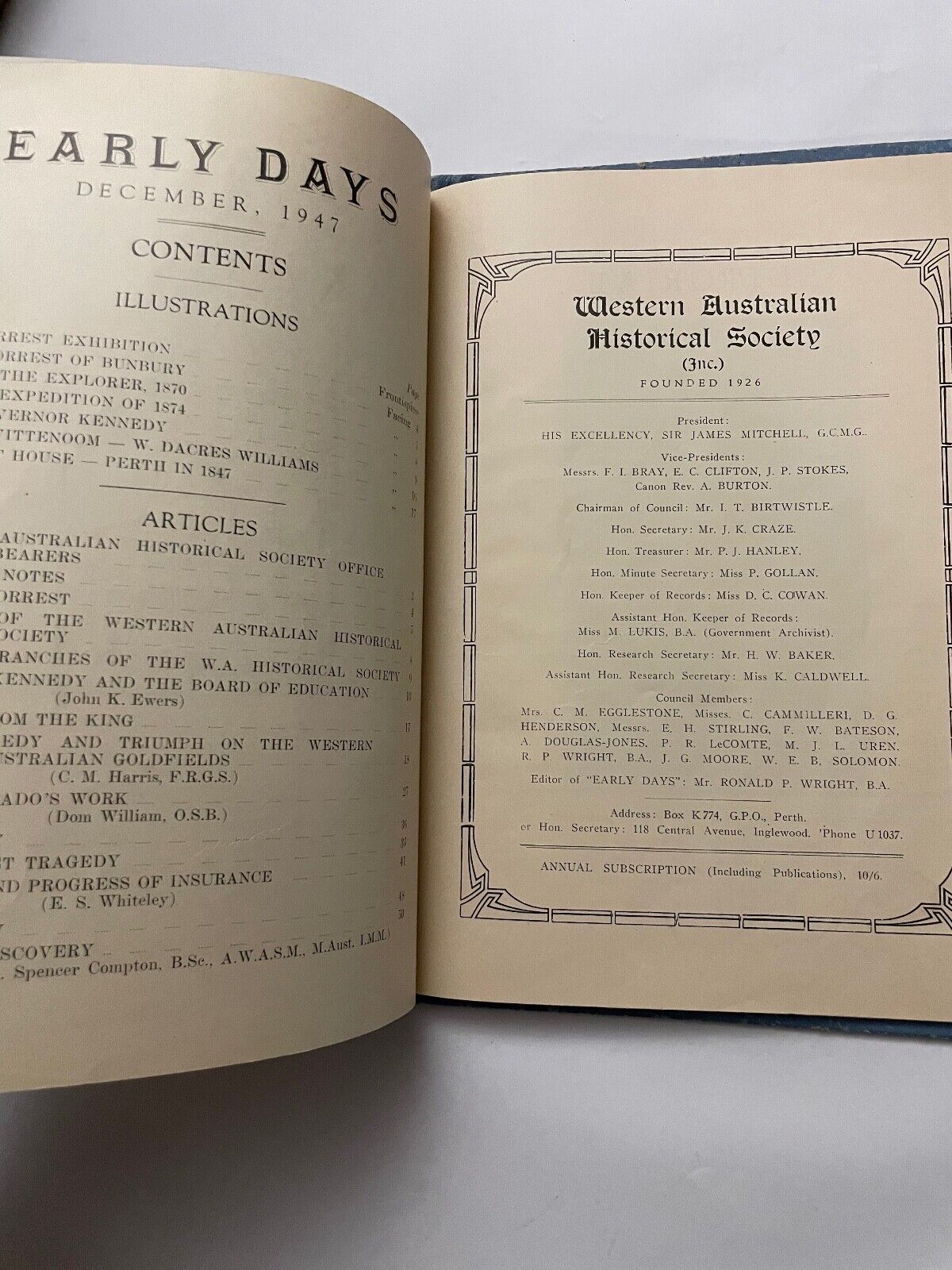 Early Days December 1947 Western Australian Historical Society