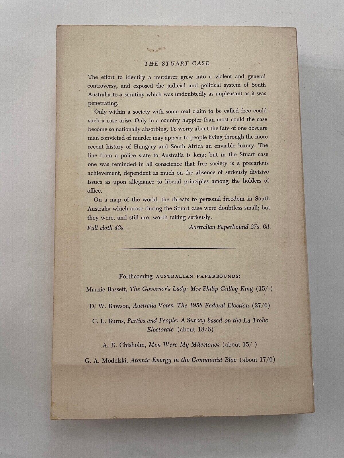 The Stuart Case by Ken Inglis (Paperback, 2002)