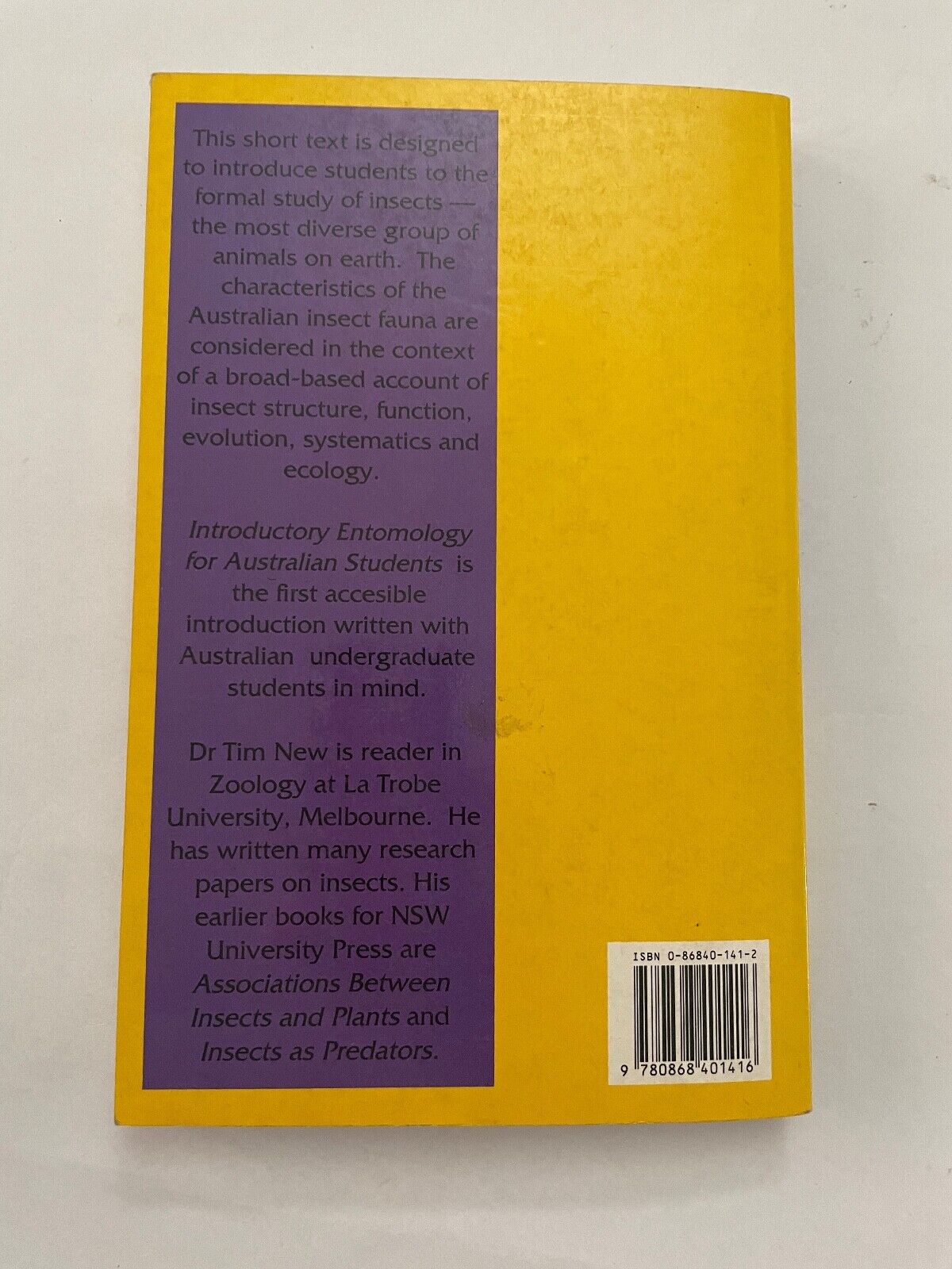 Introductory Entomology for Australian Students by New, T