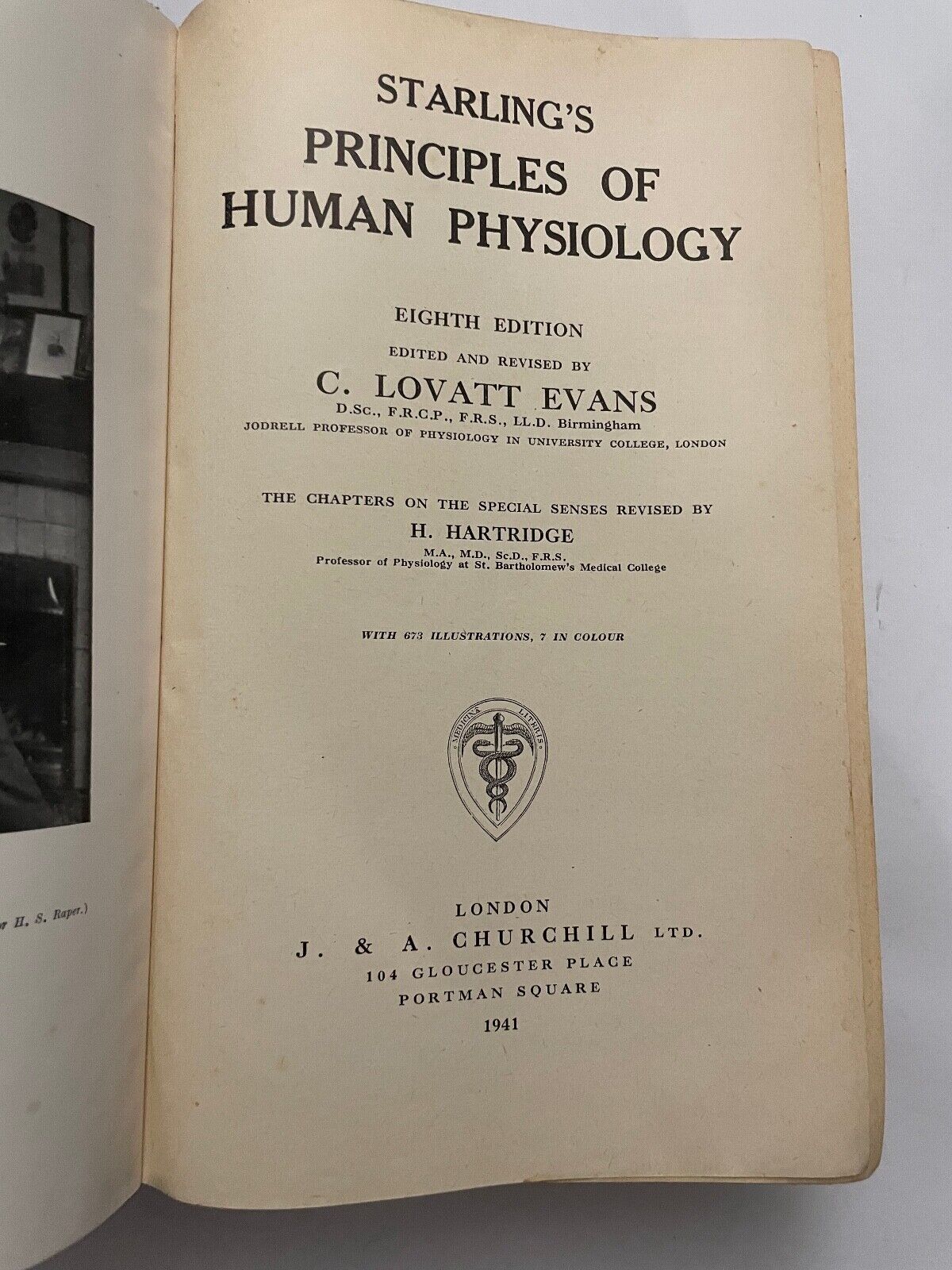 Starling's Principles of Human Physiology by G Lovatt Evans 1941