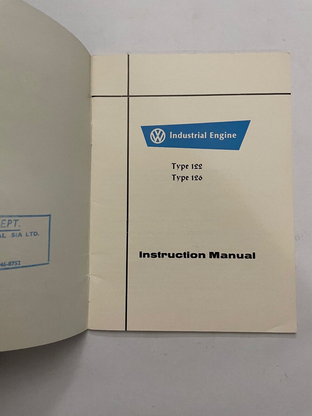 VW Industrial Engine Type 122 Type 126 Instruction Manual