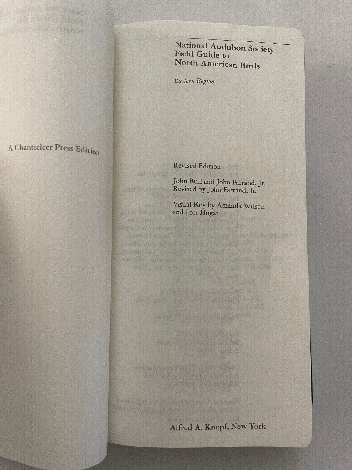 National Audubon Society Field Guide to North American Birds--E: Eastern Region