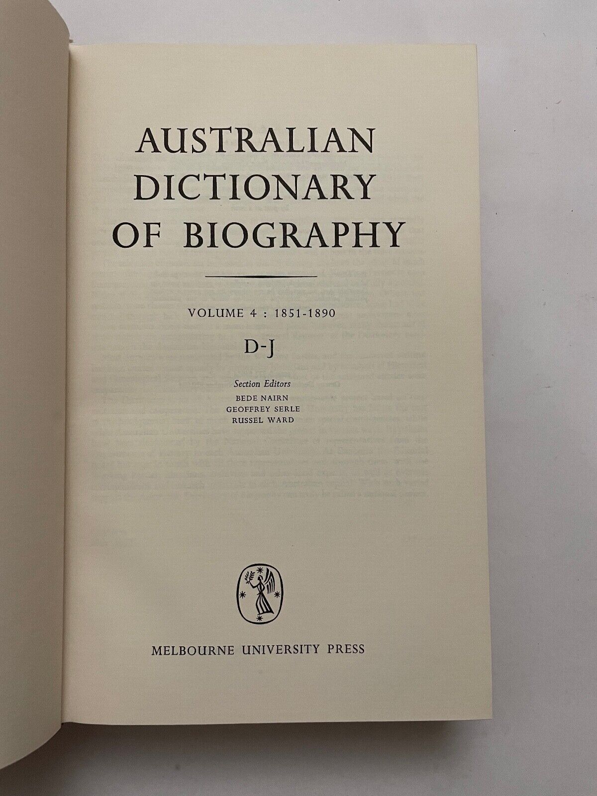 Australian Dictionary of Biography V4 by Douglas Pike (Hardcover, 1967)