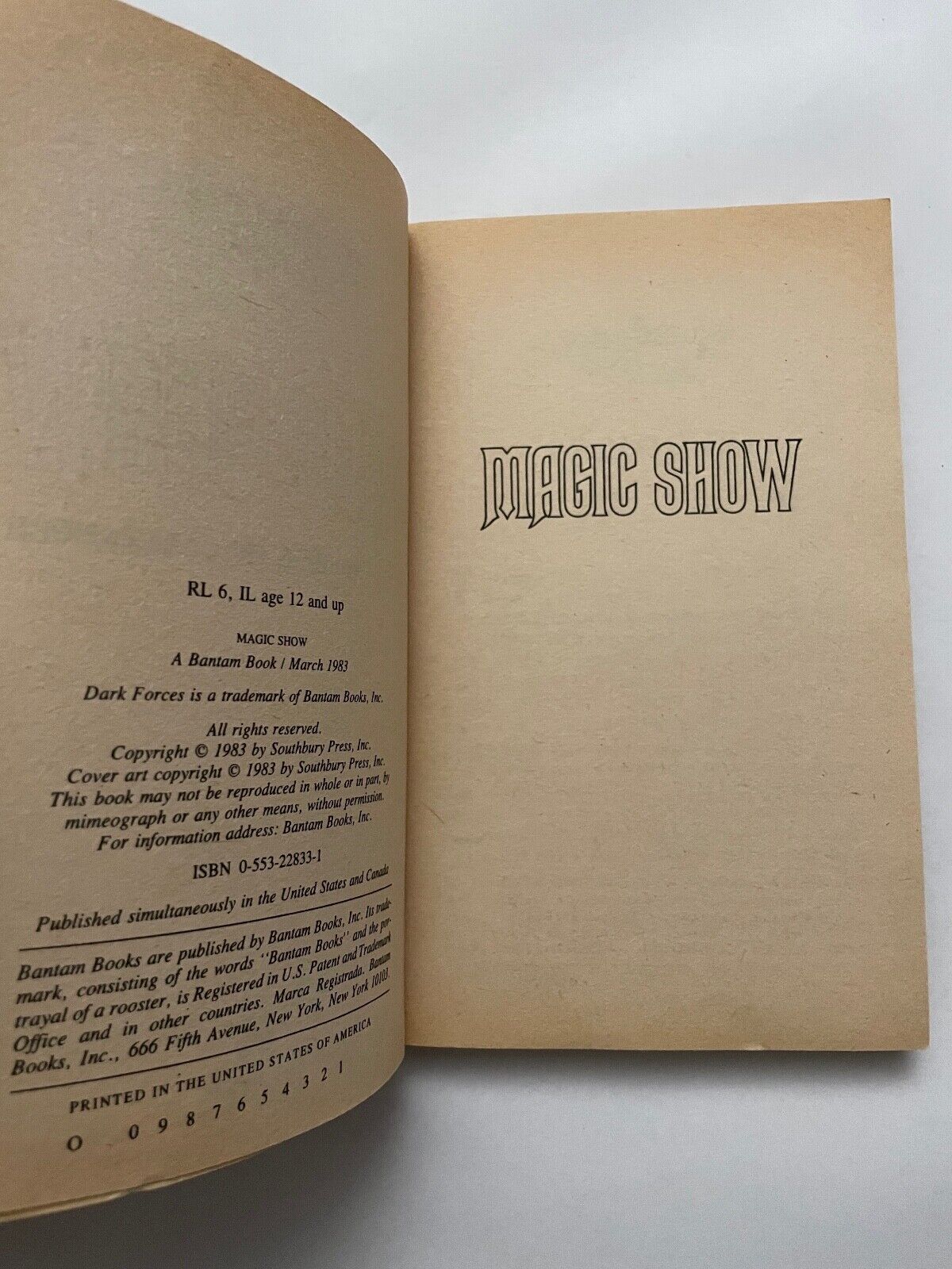 Magic Show (Dark Forces) by Laurie Bridges & Paul Alexander (Paperback, 1984)