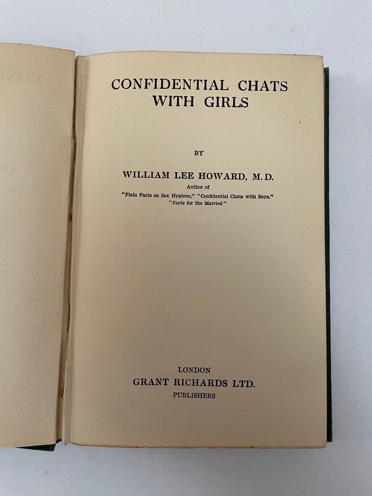 Confidential Chats with Girls by William Lee Howard (Hardcover, 1911)