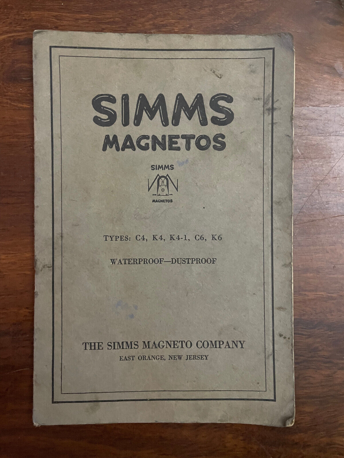 Simms Magnetos Types C4 K4 K4-1 C6 K6 booklet