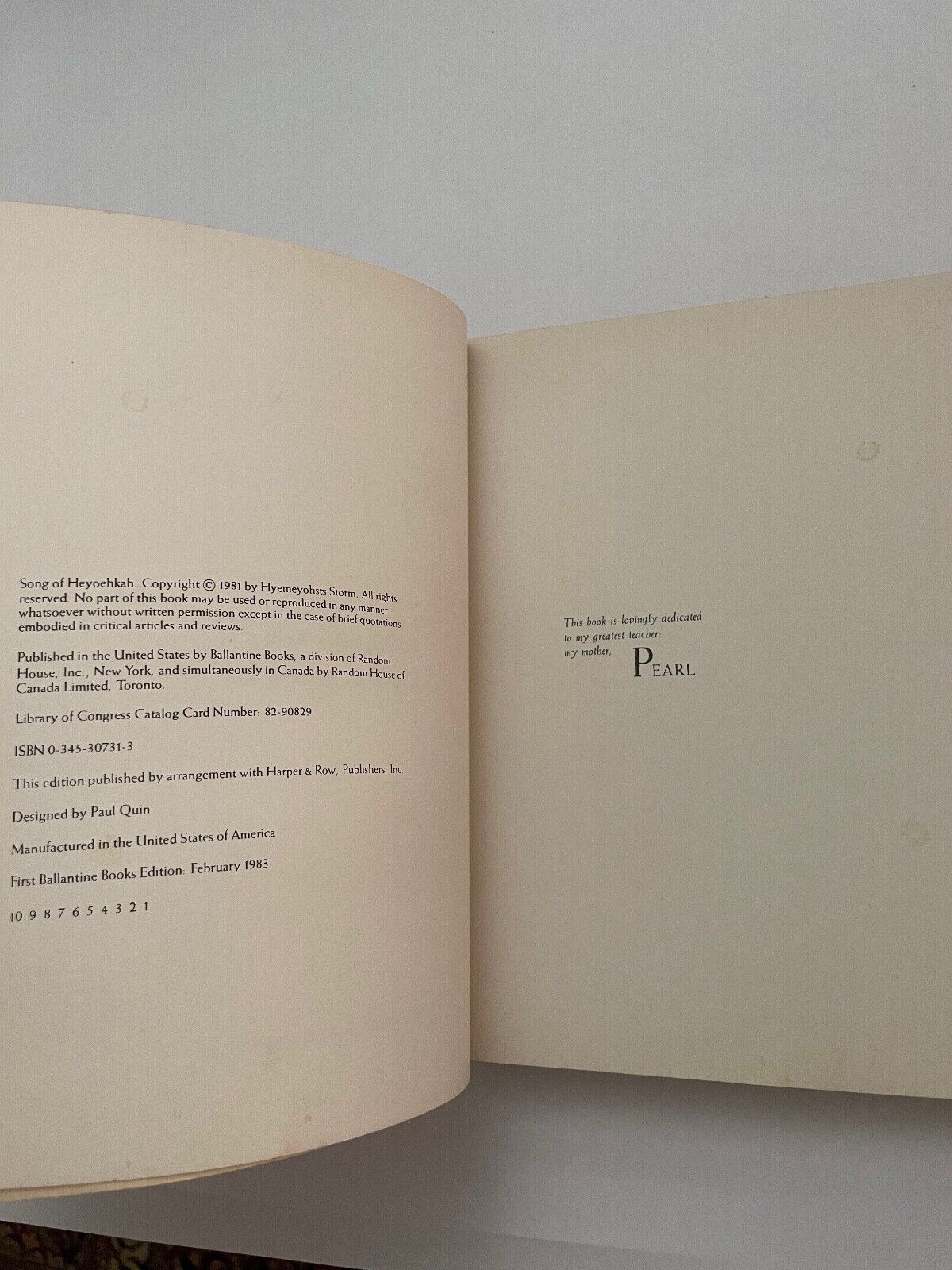 Hyemeyohsts Storm: The Song of Heyoehkah, 1983 PB Fine Art, Native American