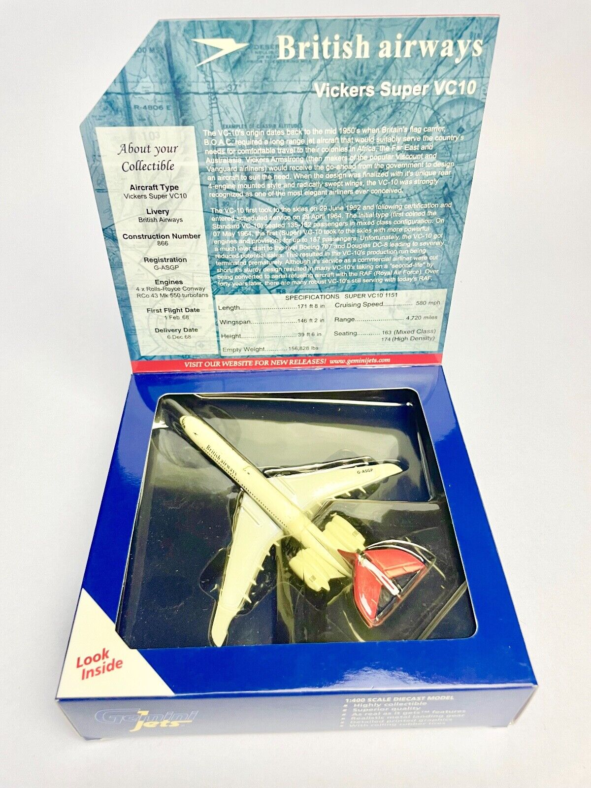 BRITISH AIRWAYS VICKERS SUPER VC10 AERO CLASSICS 1:400