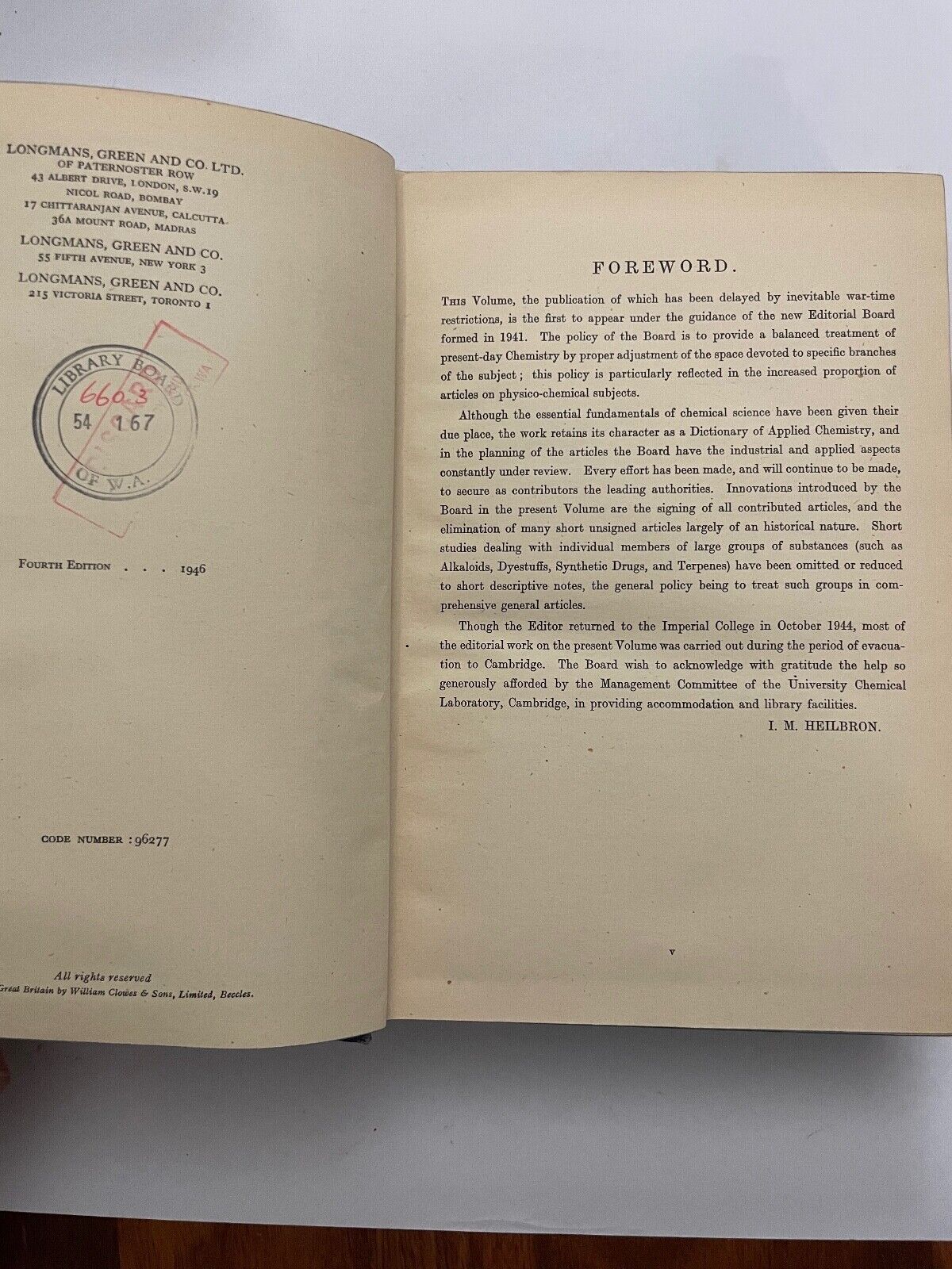 Thorpe's Dictionary of Applied Chemistry Vol VII