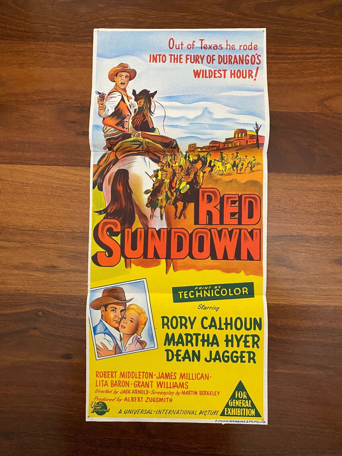 Red Sundown Australian Daybill Film Movie poster Rory Calhoun