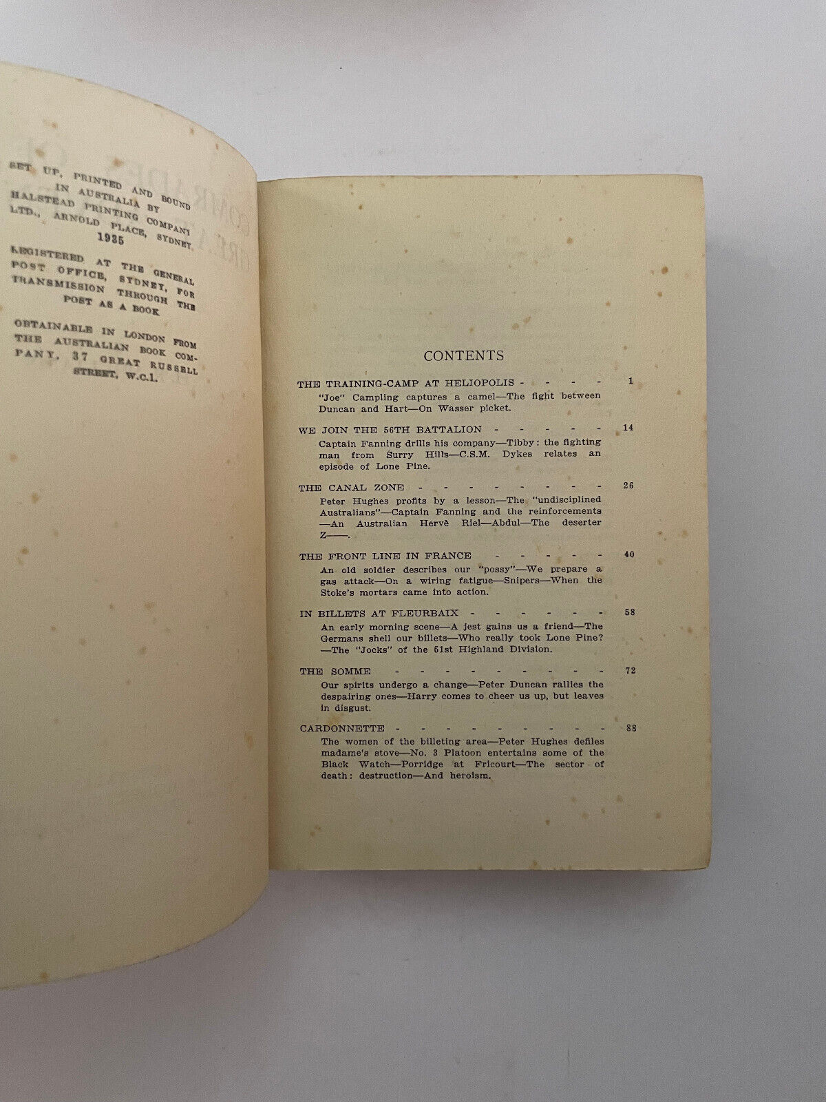 Comrades of the Great Adventure – An Australian soldier’s story of 1915 – 18 1st