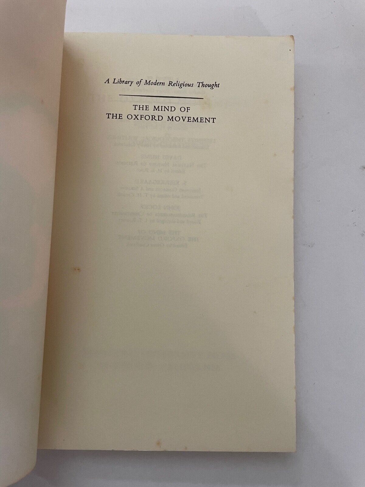 The Mind of the Oxford Movement by Owen Chadwick (Softcover, 1961)