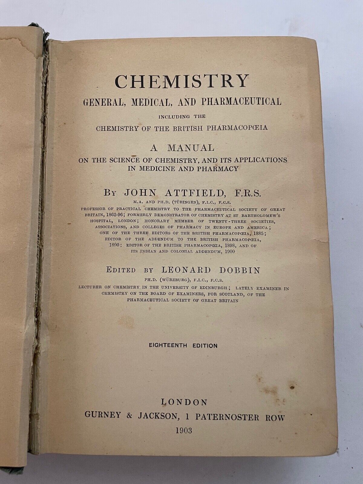 Chemistry, General Medical and Pharmaceutical by John Attfield 1903