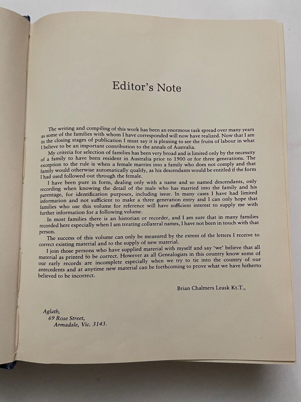 Leask's Australian Genealogies (Hardcover, 1979)