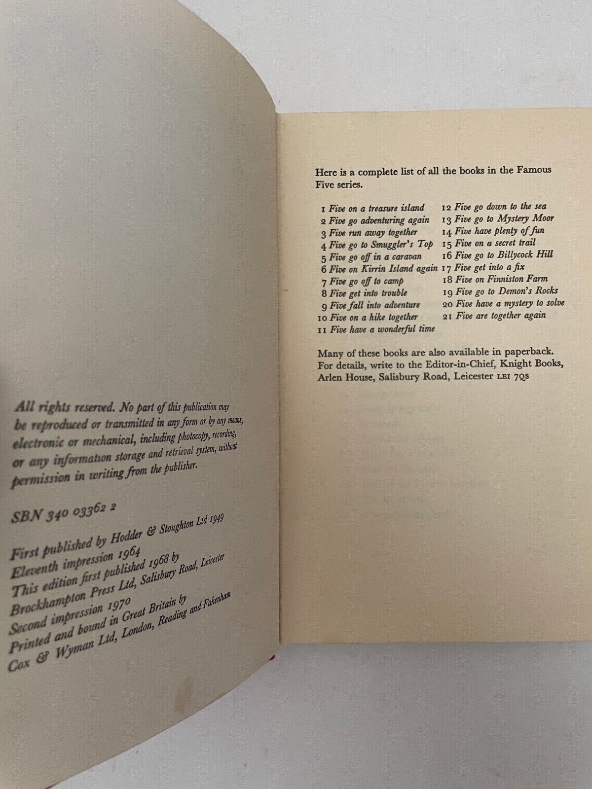 Five Get Into Trouble by Enid Blyton (Hardcover, 1970)