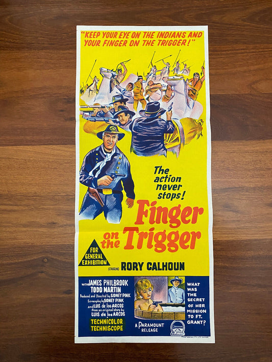 Finger on the Trigger Movie Australian Daybill Western Rory Calhoun