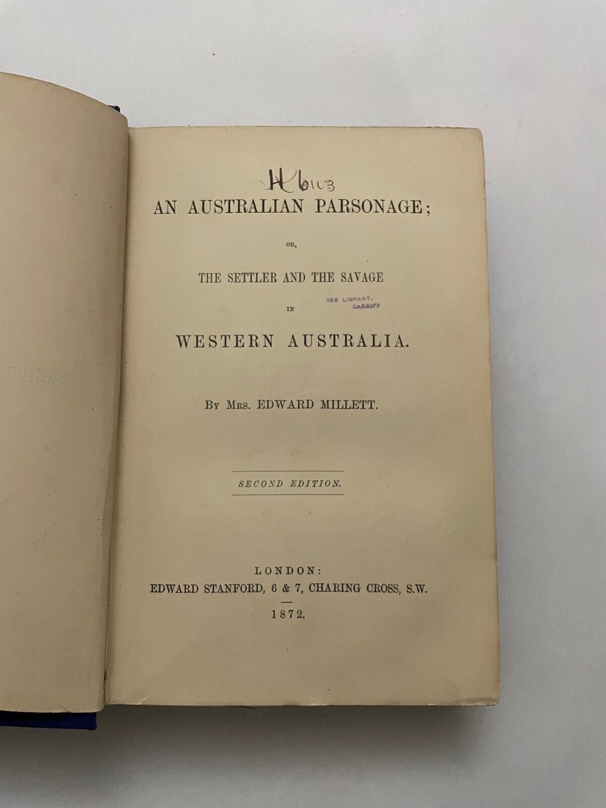 An Australian Parsonage, or, the Settler and the Savage in Western Australia