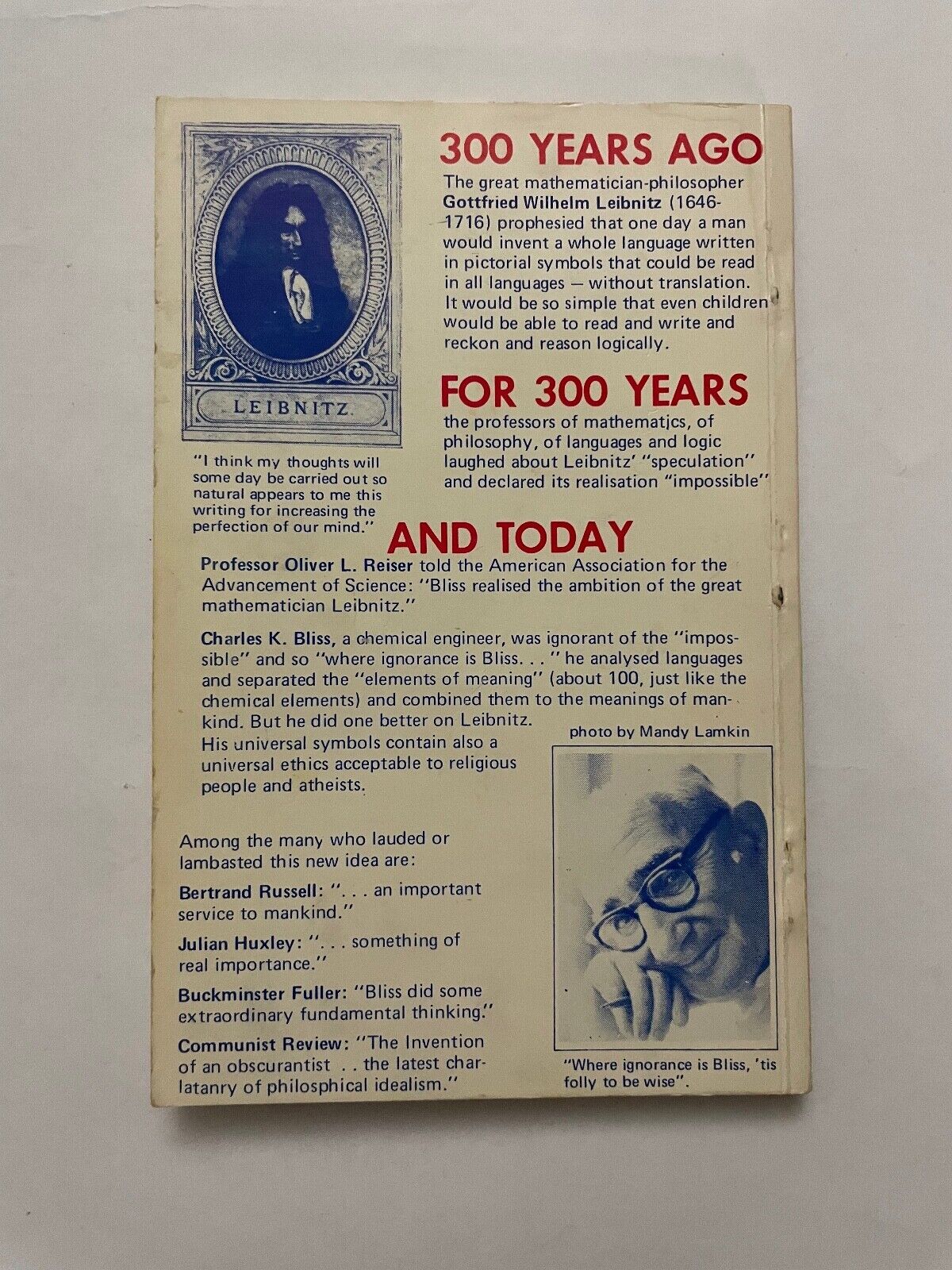 The Book to the Film Mr Symbol Man by Charles K Bliss (SIGNED) Paperback, 1975