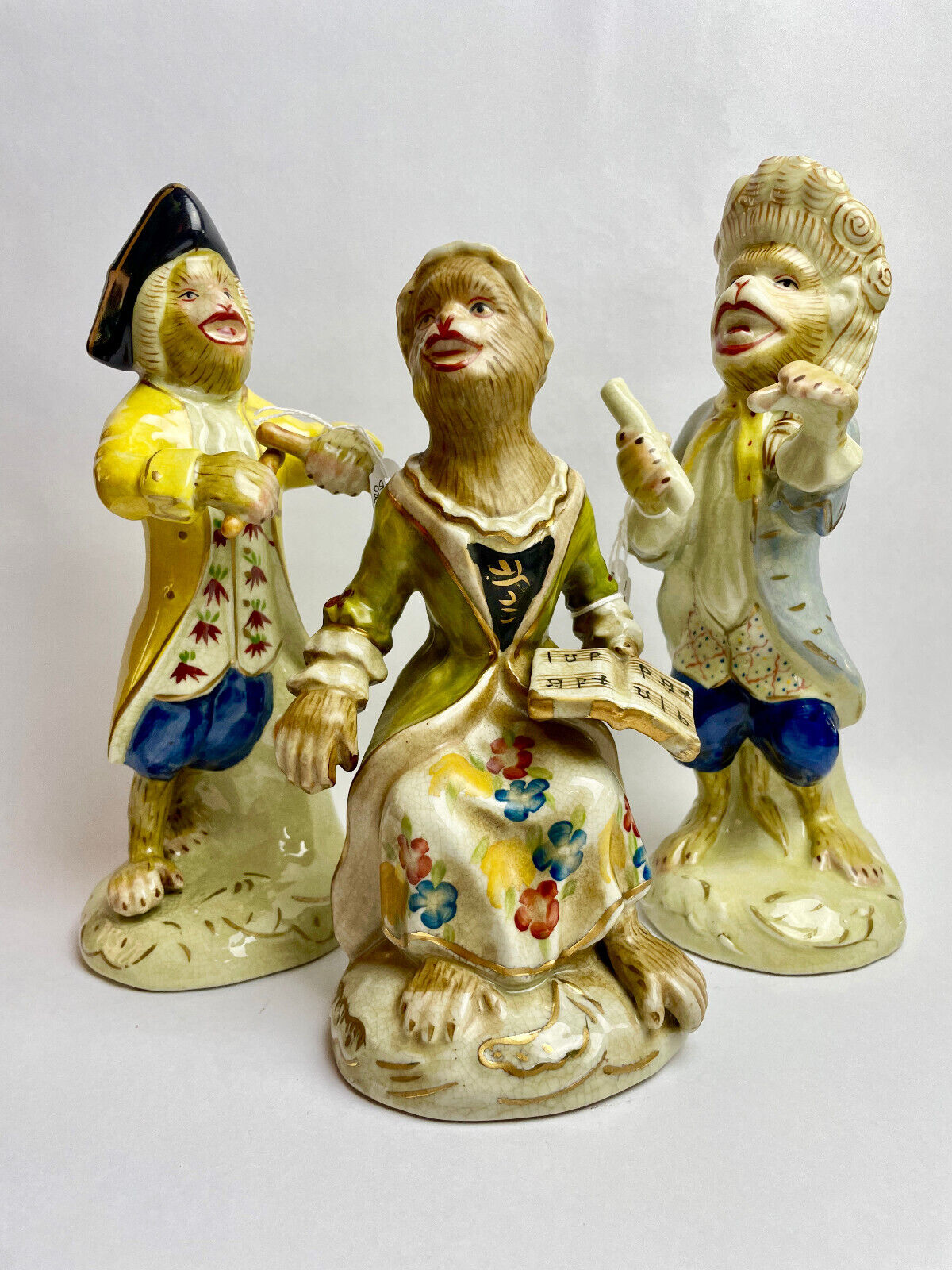 Reproduction German Pottery Monkey Band Members