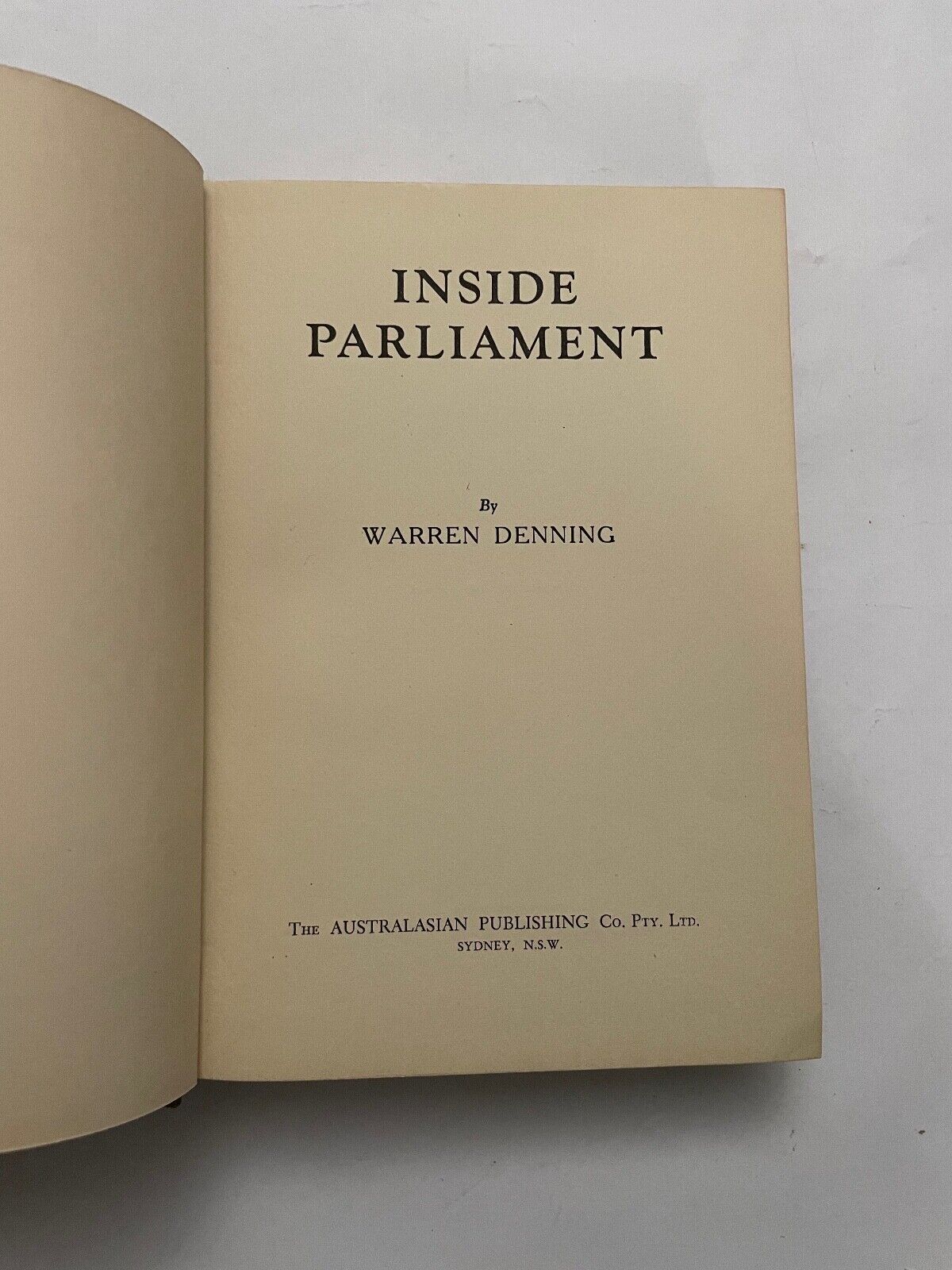 Inside Parliament by Warren Denning (Hardcover, 1946)