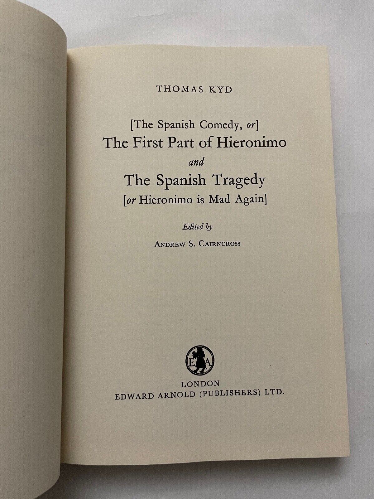 The First Part of Hieronimous and the Spanish Tragedy