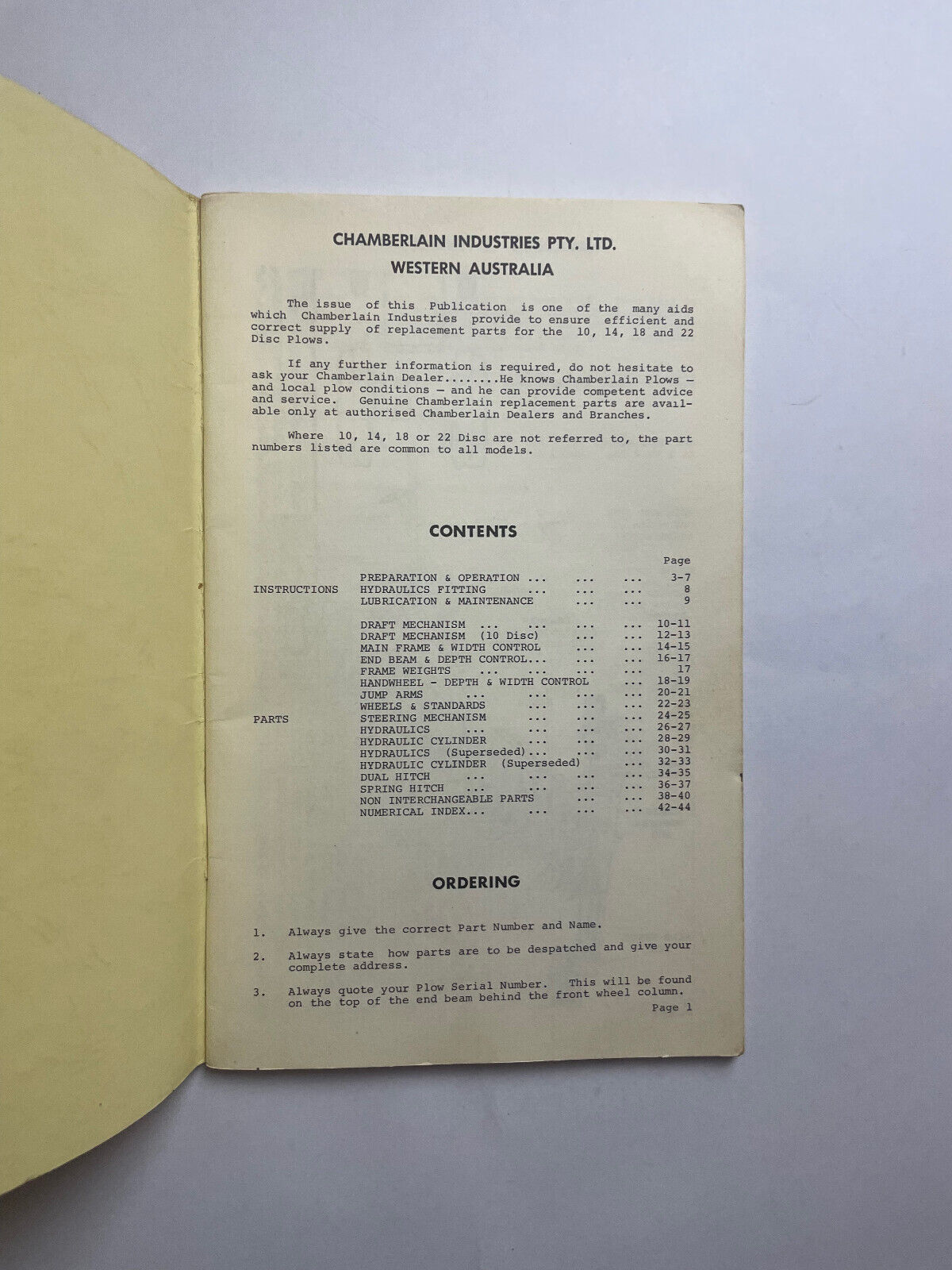 Chamberlain Disc Plow Instructions