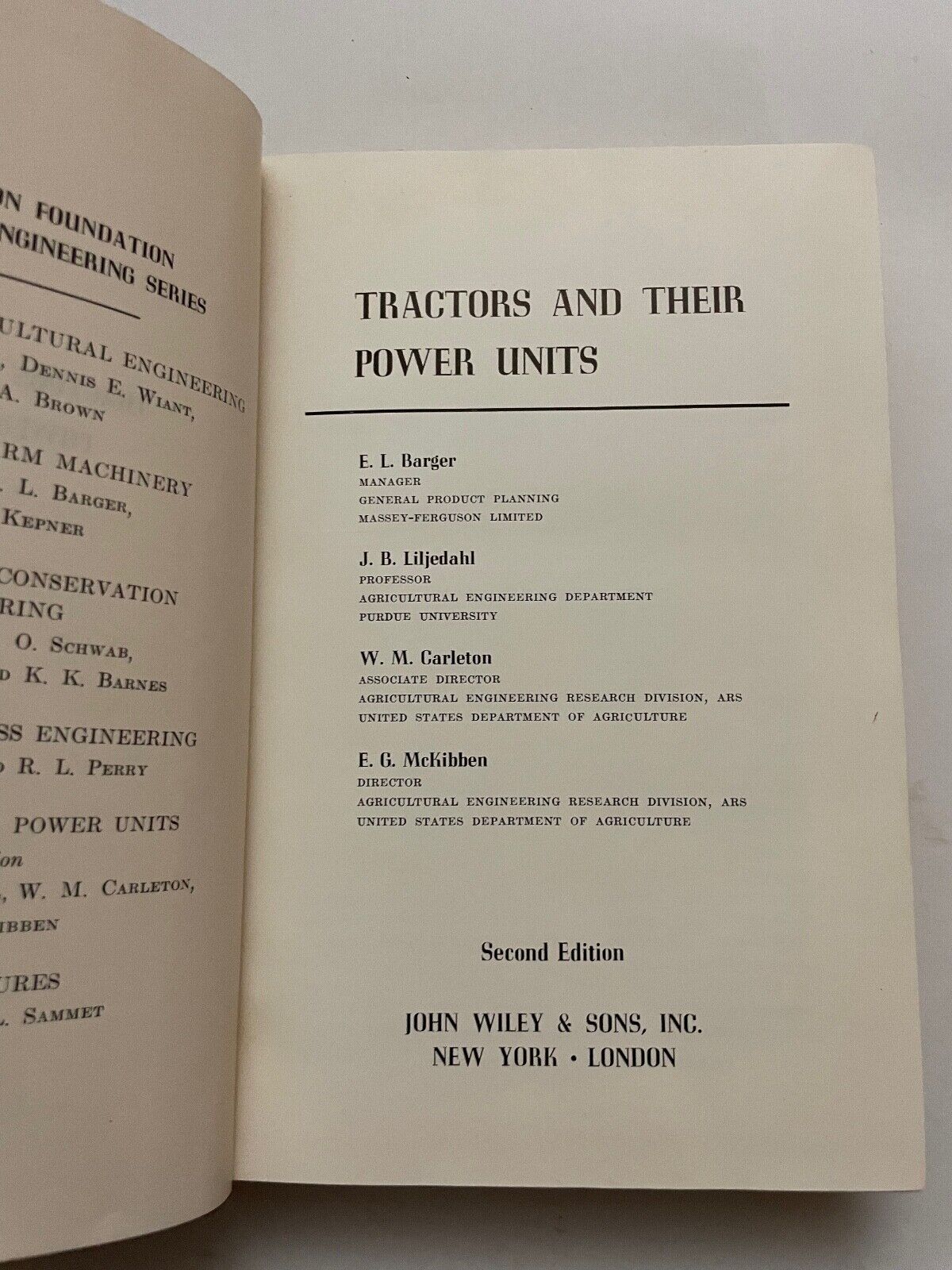 Tractors & Their Power Units by E. L. Barger (Hardcover, 1963)