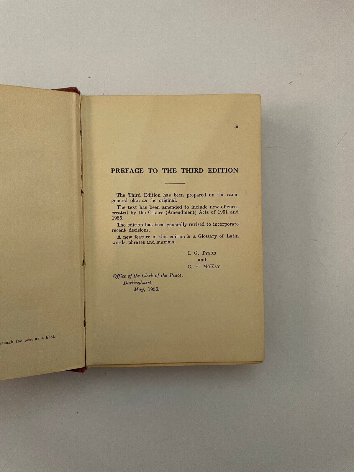 CRAWFORD’S PROOF IN CRIMINAL CASES Third Edition 1956 Australia Tyson McKay