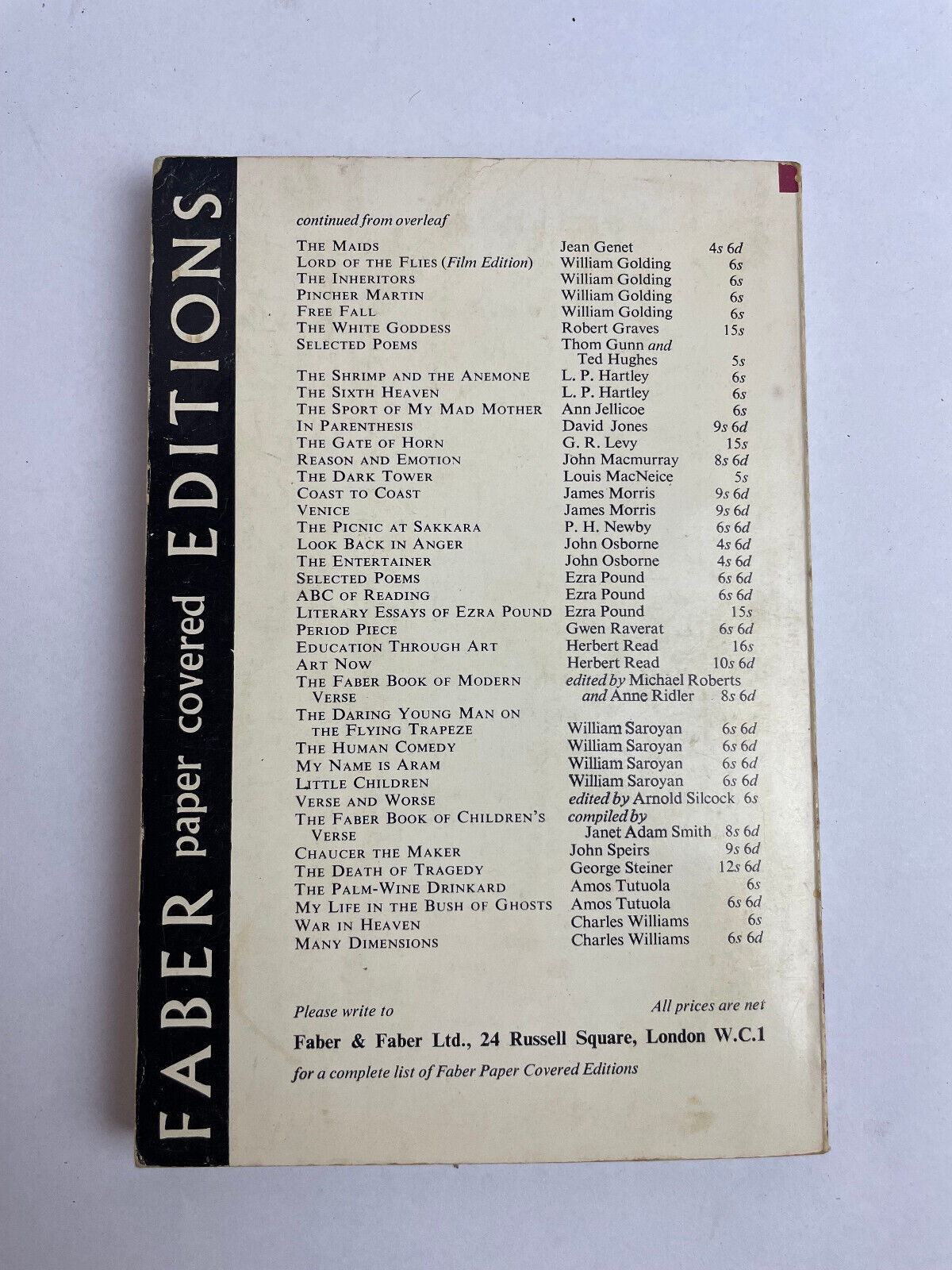 Selected Essays (W. H. Auden - 1962) (ID:28152)