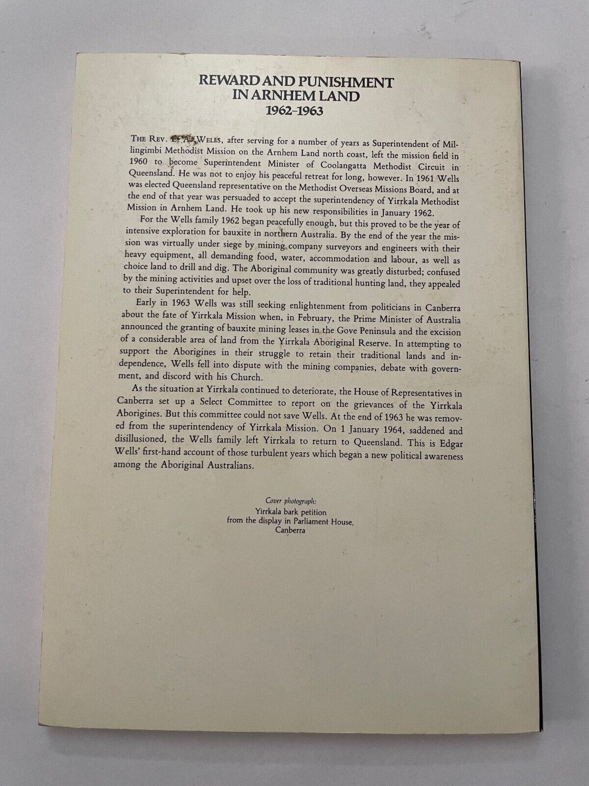 Reward and Punishment in Arnhem Land, 1962-1963 by Edgar Wells 9780855751340