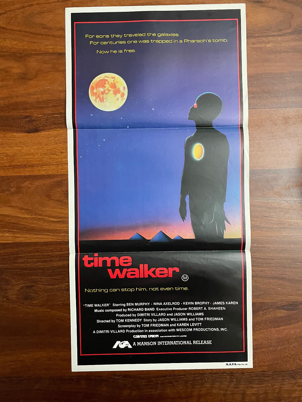 Time Walker 1982 Australian Daybill Movie Poster Nina Axleford Ben Murphy