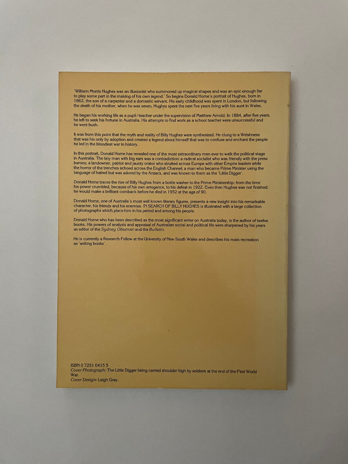 The Little Digger: A Biography of Billy Hughes