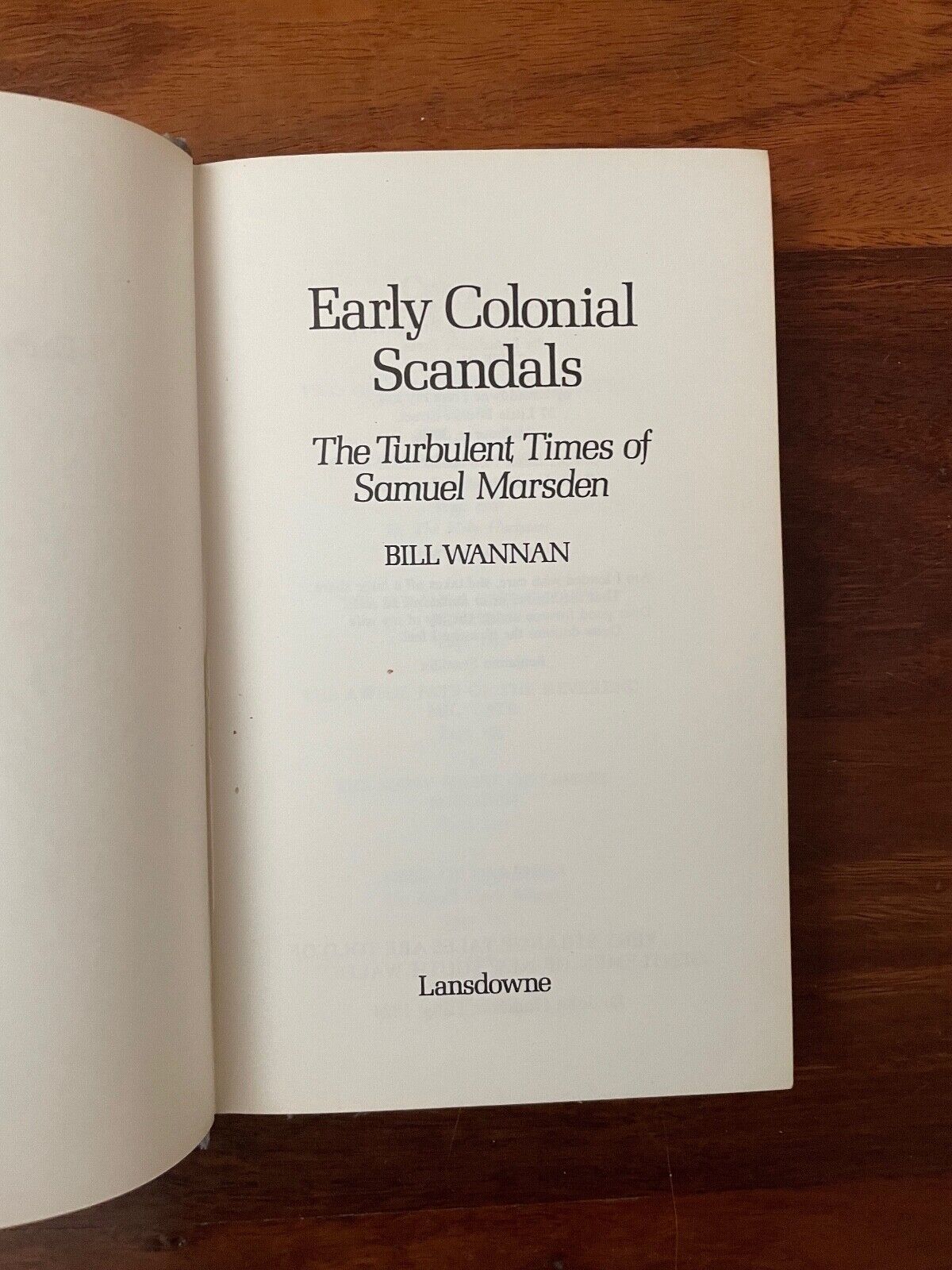 Early Colonial Scandals by Bill Wannan