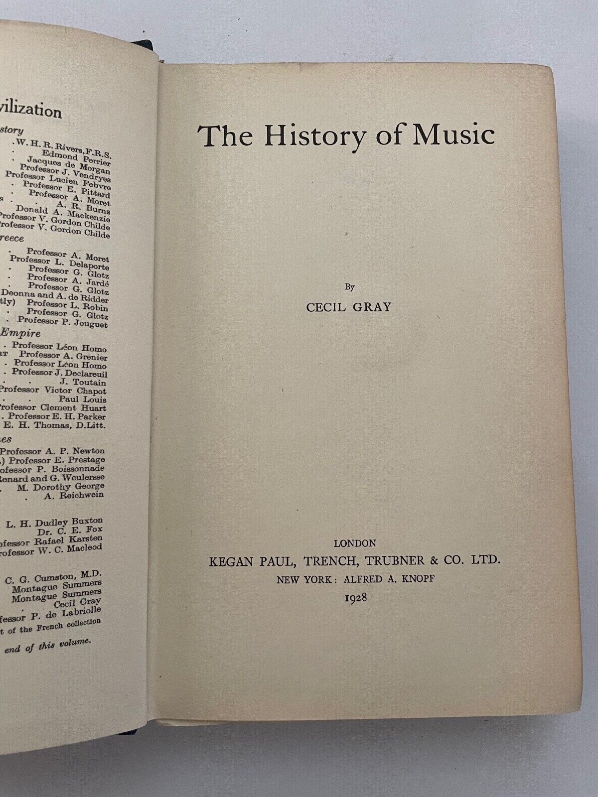The History of Music by Gray, Cecil