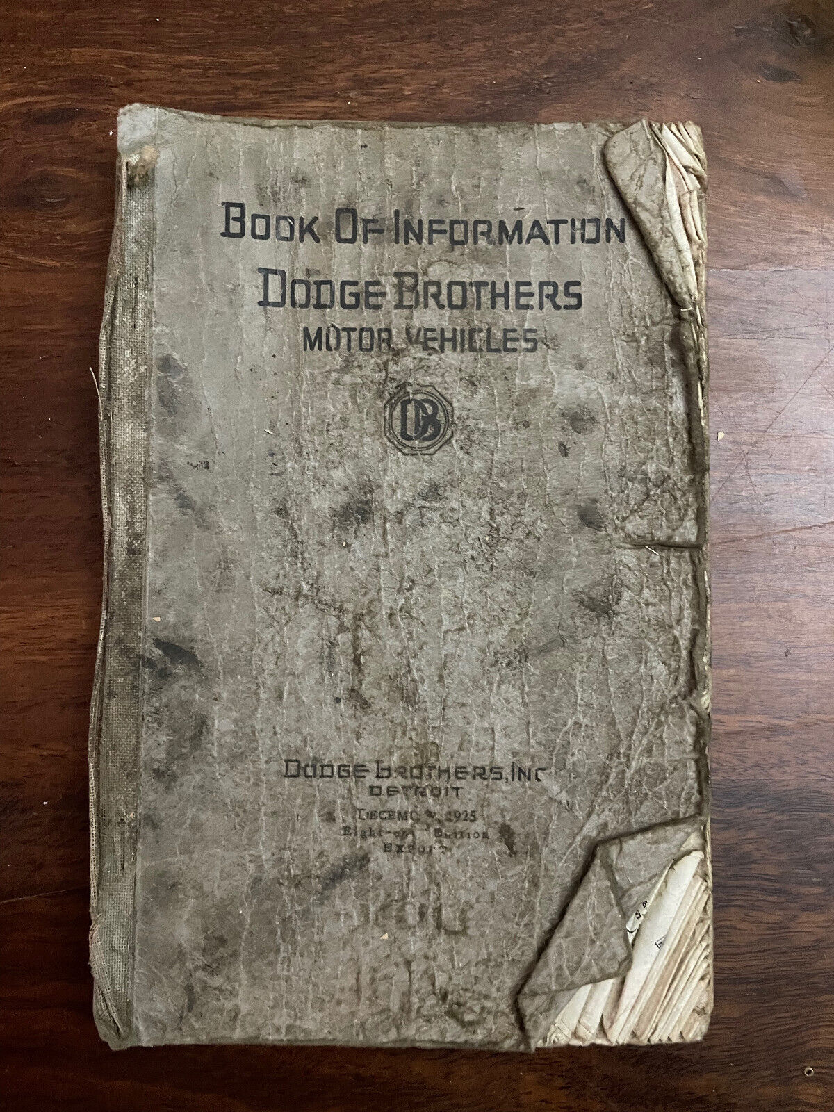 Two Books Of Information-Dodge Brothers Motor Vehicles - Dodge Brothers Detroit