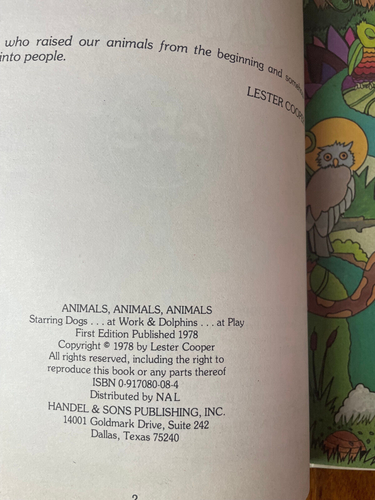 ANIMALS ANIMALS ANIMALS Starring DOGS & DOLPHINS BY LESTER COOPER 1971 091708008