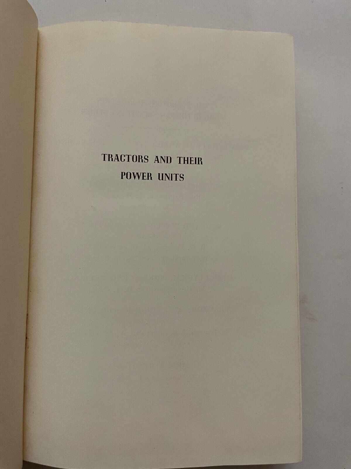 Tractors & Their Power Units by E. L. Barger (Hardcover, 1963)