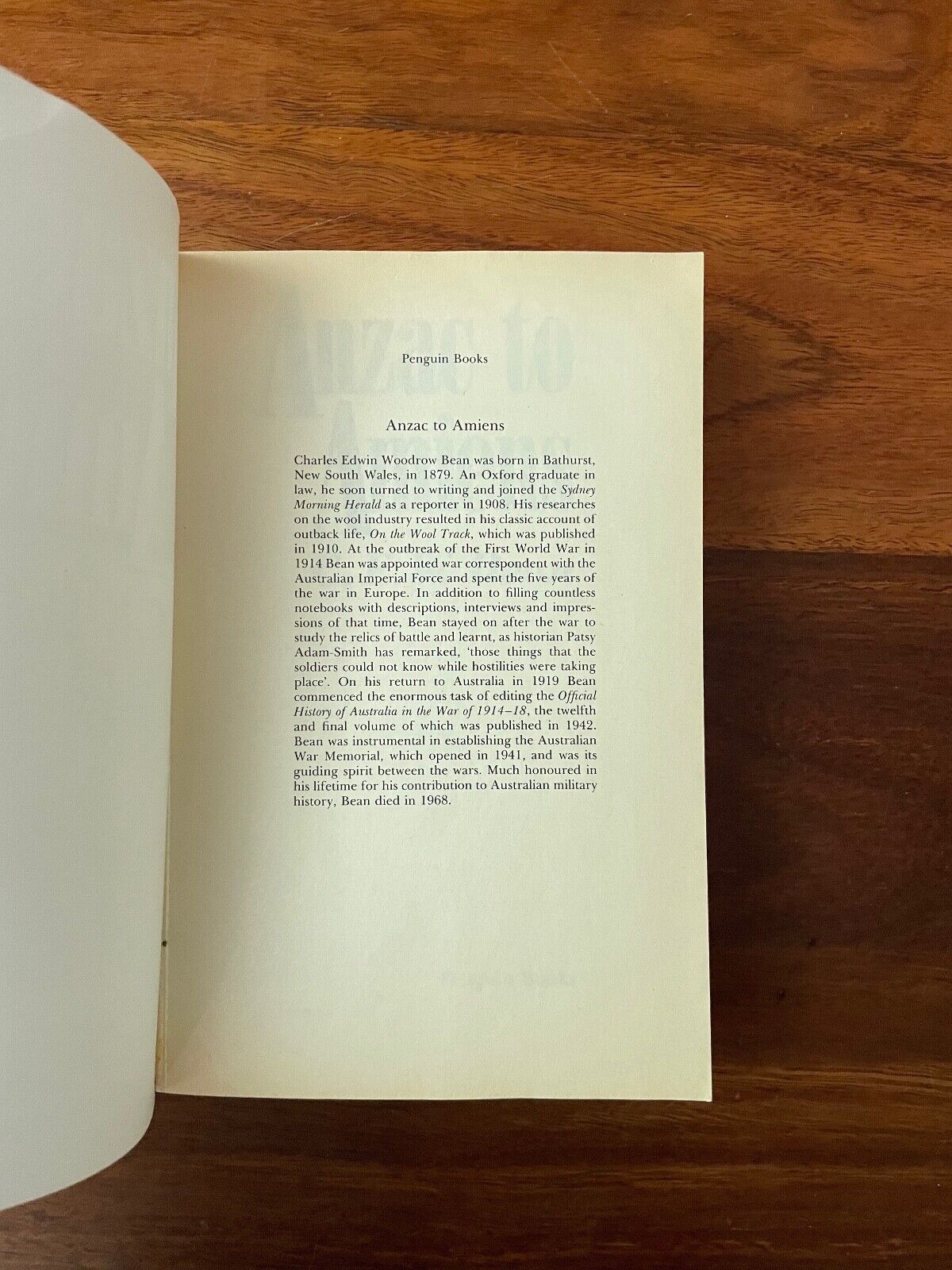 Anzac to Amiens by C.E.W. Bean (Paperback, 1993)