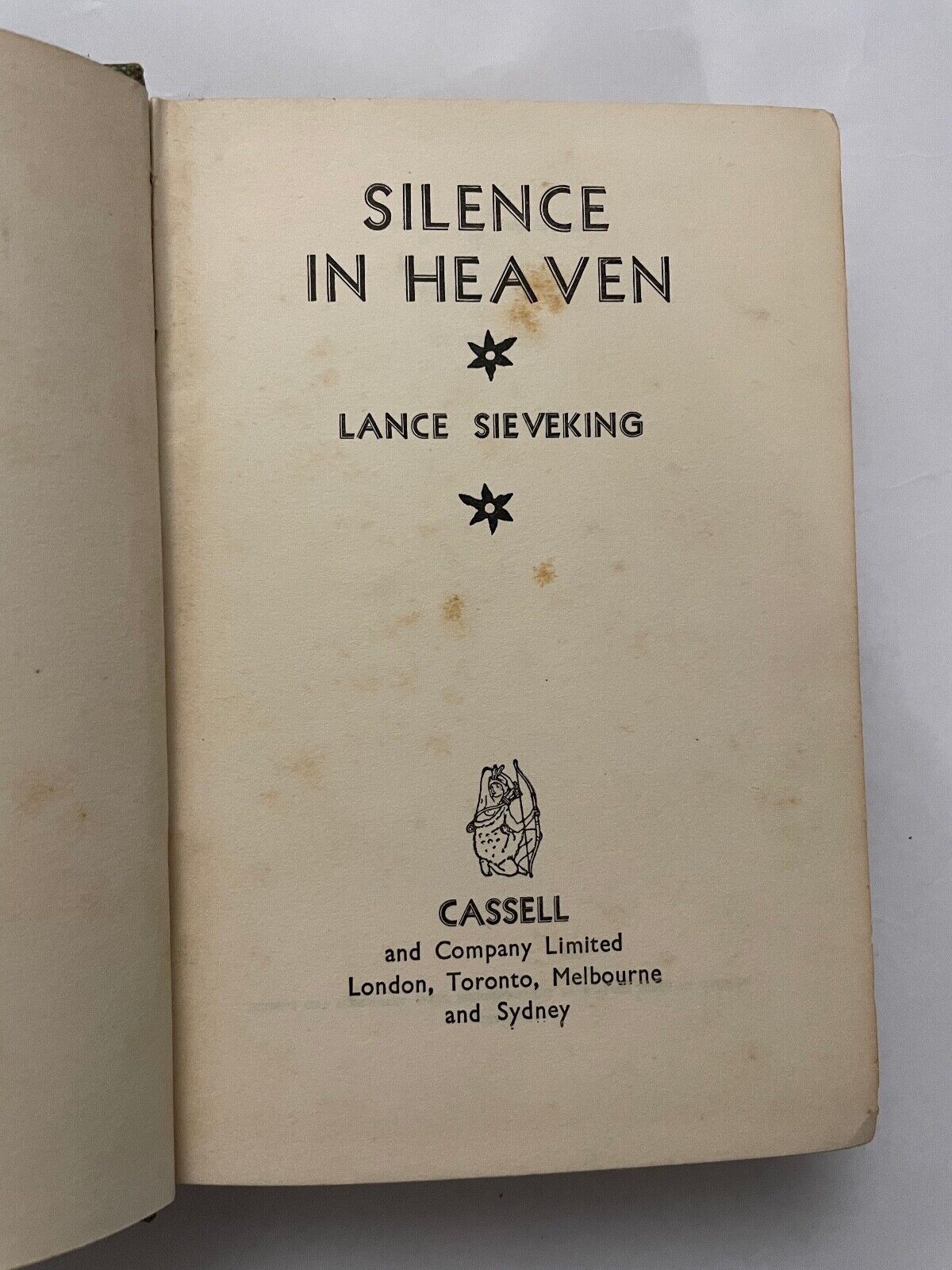 Silence in Heaven by Lance Sieveking (Hardcover, 1936) 1st edition
