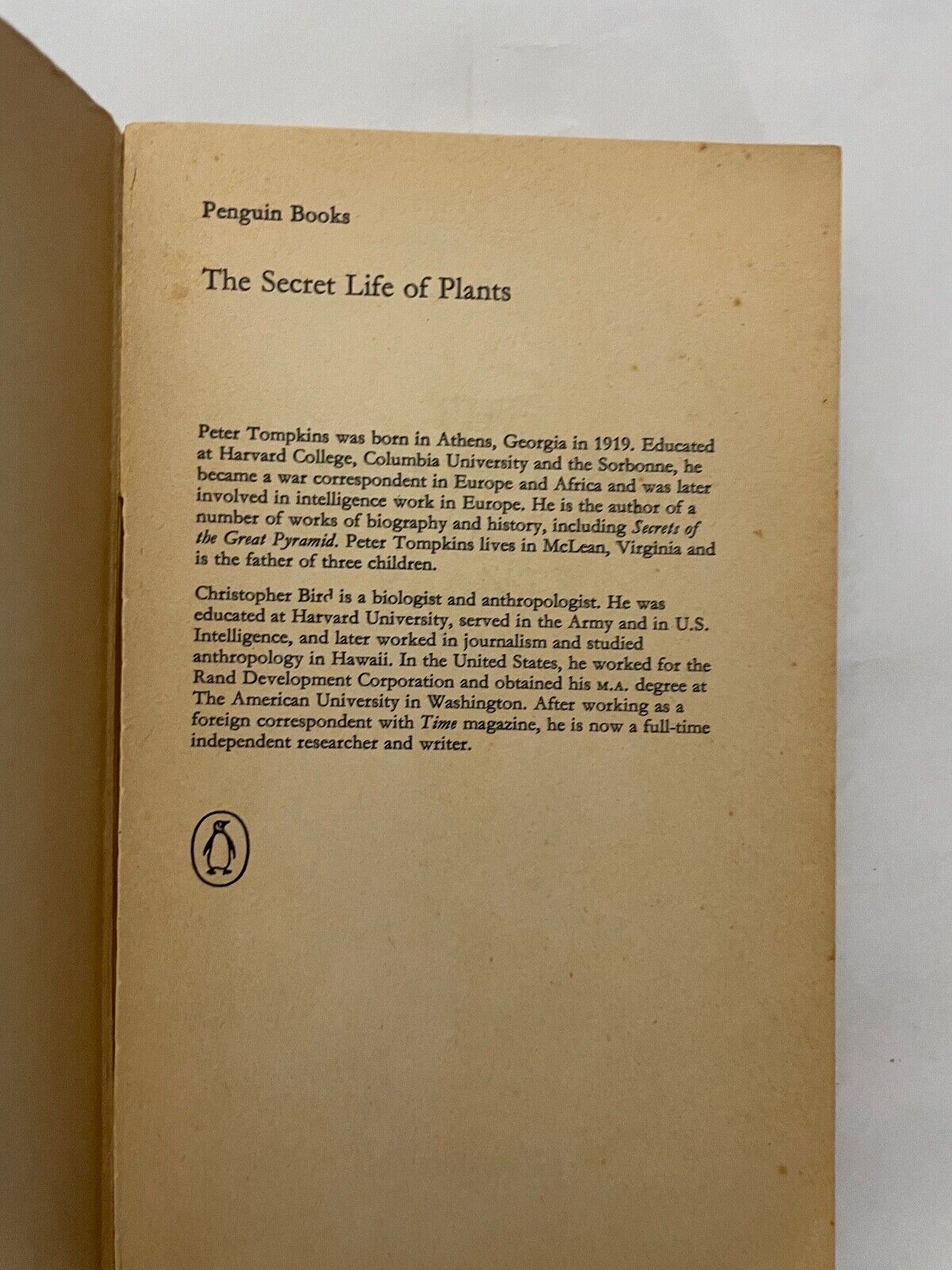 The Secret Life of Plants by Peter Tompkins